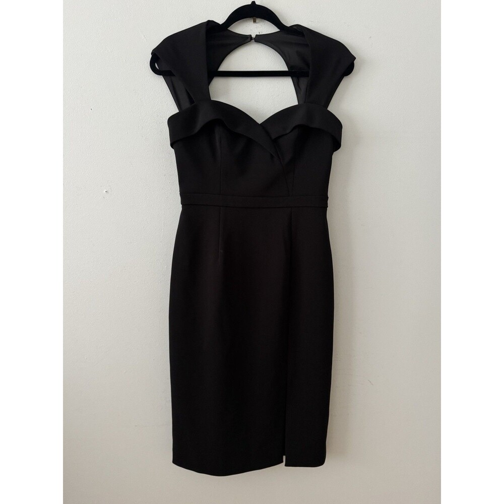Aidan Mattox Sweetheart Neck Midi Sheath Dress in Black Women’s Size 4